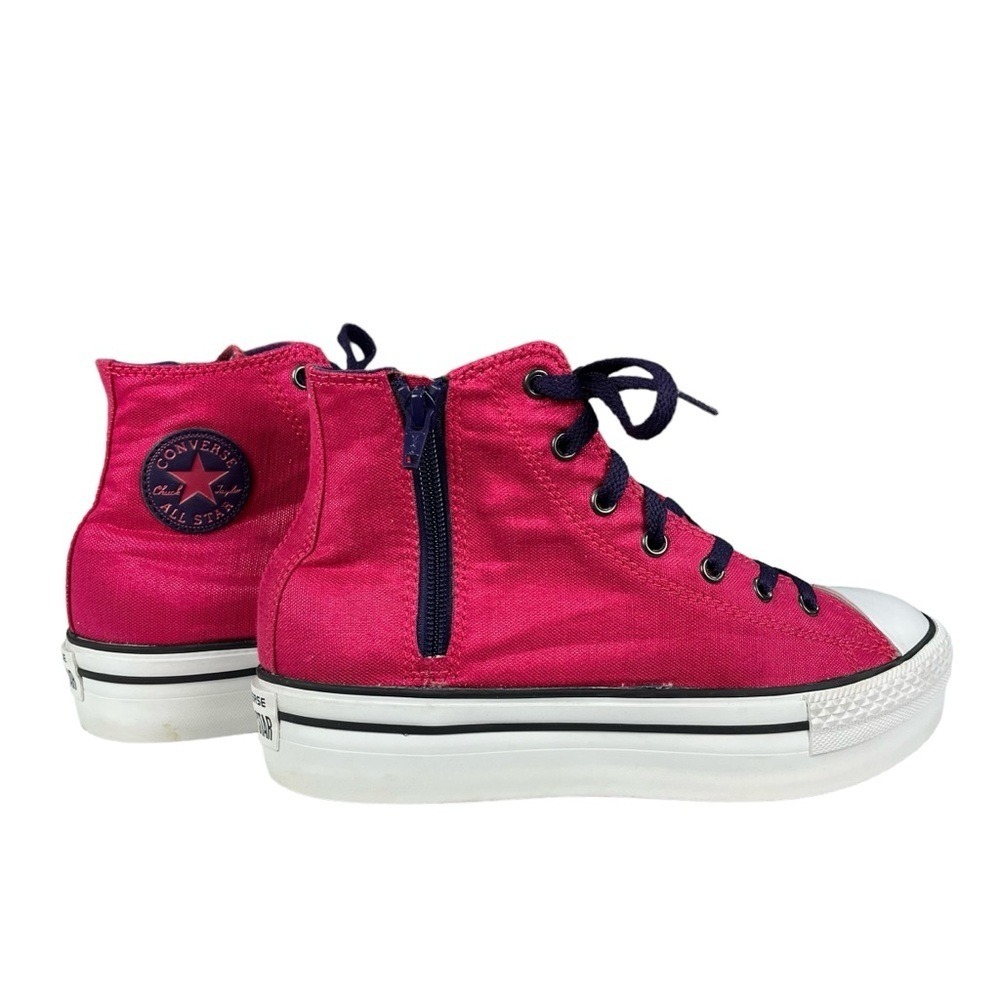 Converse All Star Hot Pink Side Zip Platform‎ Hi Top Sneakers Womens 8  Youth 6